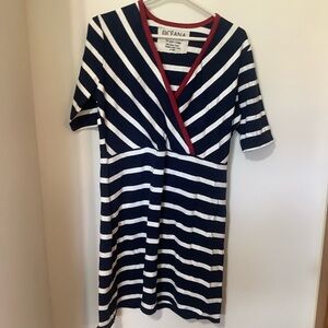 OCEANA:  Navy & White Striped Dress